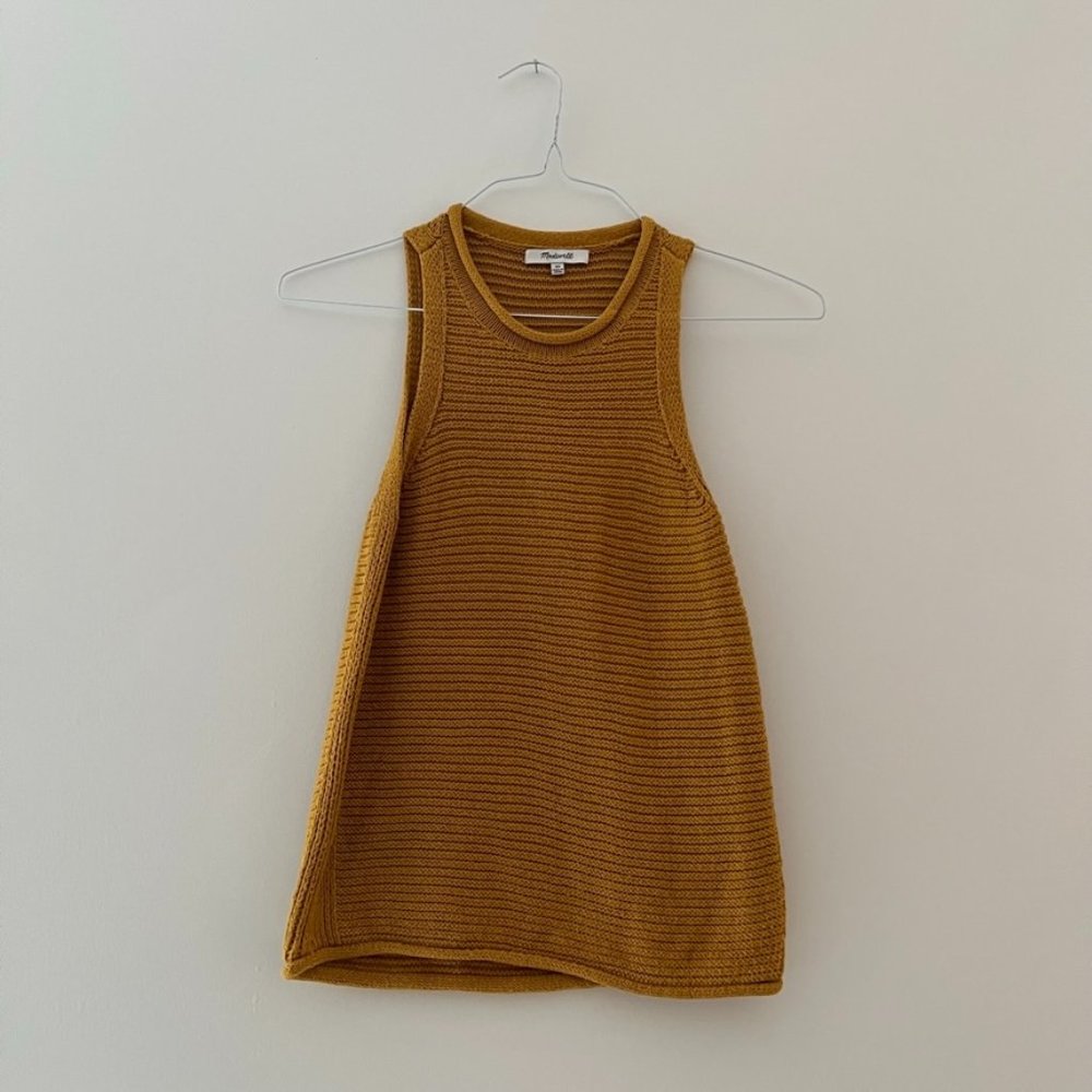 Madewell Yellow Knitted Sleeveless Sweater Tank